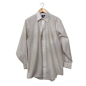 Stafford Mens Tan Wrinkle Free Long Sleeve Button Down Dress Shirt 15.5 32-33